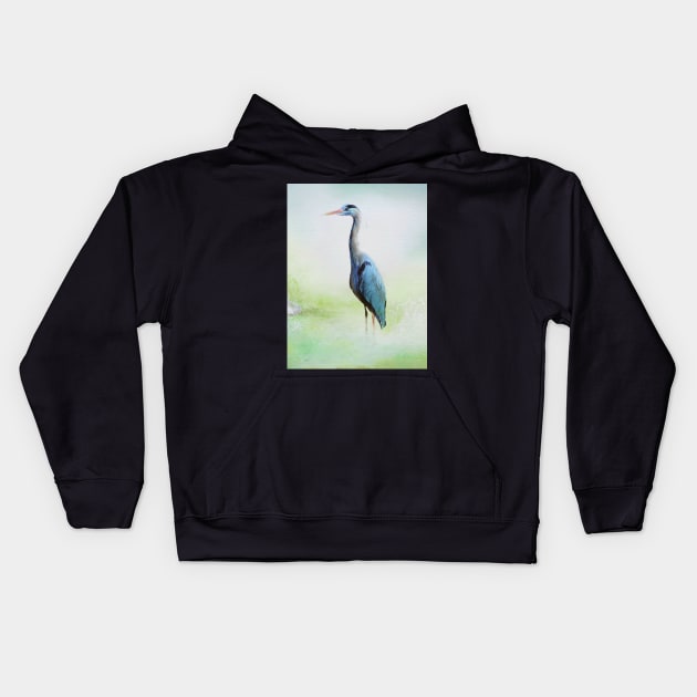 Heron Kids Hoodie by Amanda Jane